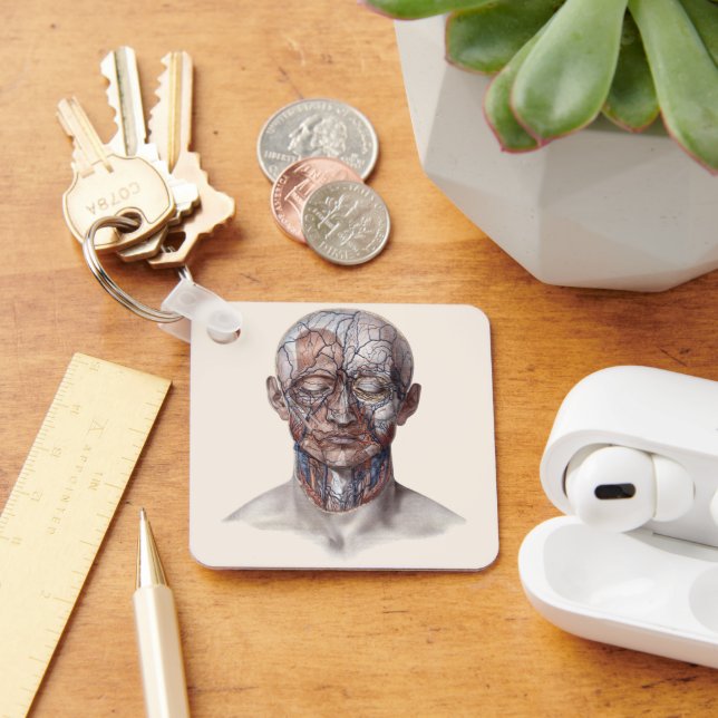 Llavero Ciencia de anatomía humana vintage, cabeza gargant (Escritorio )