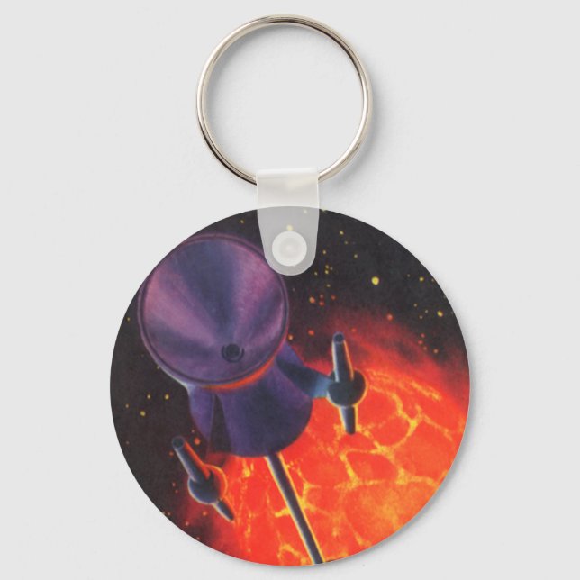 Llavero Ciencia ficción vintage, cohete de ciencia ficción (Anverso)