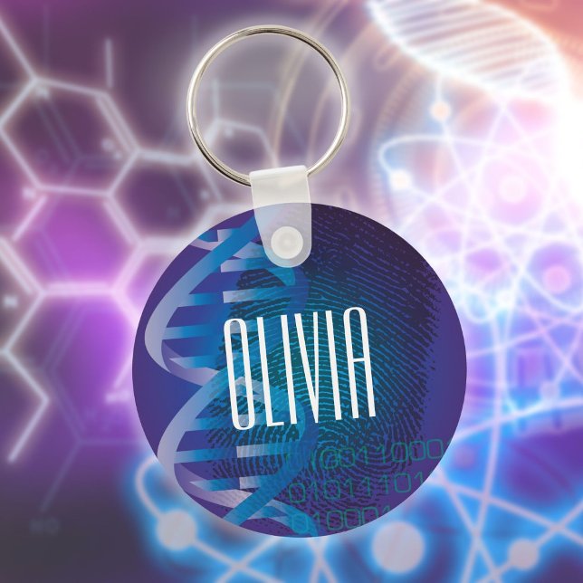 Llavero Ciencia médica de huella digital de ADN personaliz (Personalized DNA Fingerprint Medical Science Keychain)