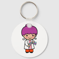Científico cutáneo / Chica químico con matraz