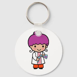 Llavero Científico cutáneo / Chica químico con matraz