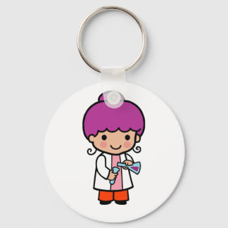 Llavero Científico cutáneo / Chica químico con matraz