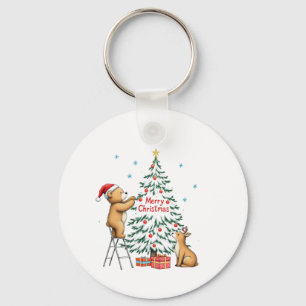 Llavero Ciervo y oso de Navidad