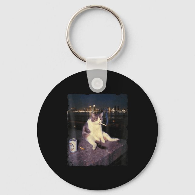 Llavero Cigarette Kitten Funny Smony Cat Meme Stud Brain (Anverso)