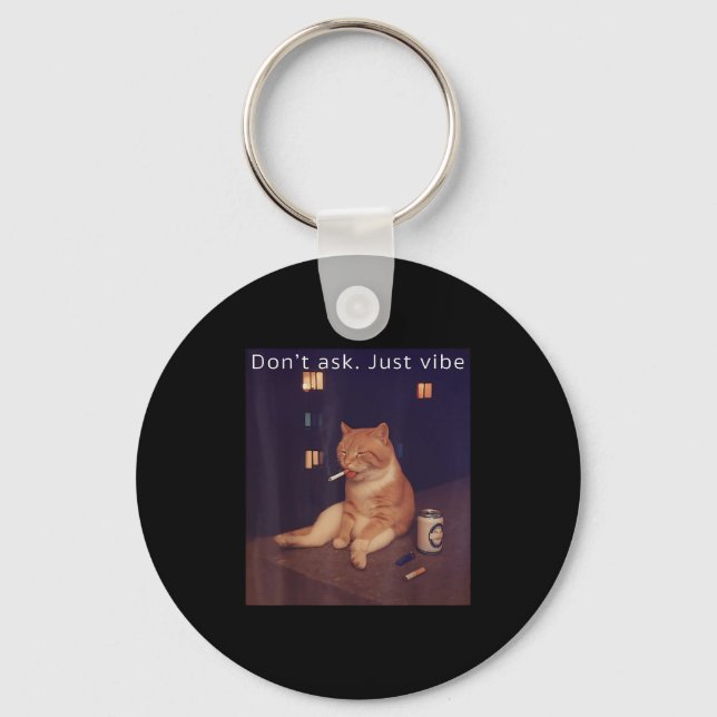 Llavero Cigarette Kitten Funny Smony Cat Meme Stud Brain (Anverso)