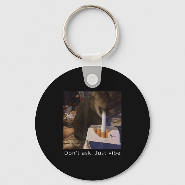 Llavero Cigarette Kitten Funny Smony Cat Meme Stud Brain (Anverso)