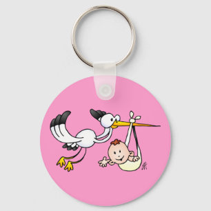 Llavero Cigüeña con bebé