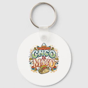 Llavero Cinco De Mayo 2025 Fiesta mexicana Taco Sombrero