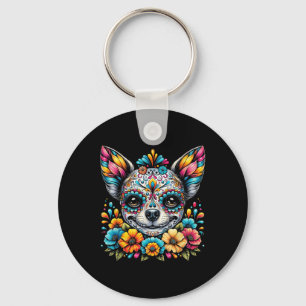 Llavero Cinco De Mayo Chihuahua Flor De Azúcar De Perro