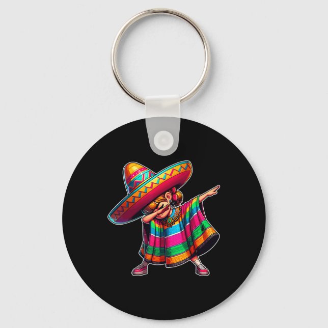 Llavero Cinco De Mayo Dabbing Poncho Sombrero (Anverso)