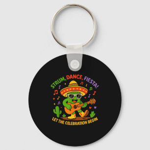 Llavero Cinco de mayo divertido cactus sombrero rasgueo ba