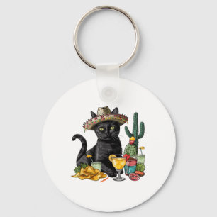 Llavero Cinco De Mayo Gato Negro Cocina Mexicana Gato Negr