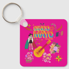 Llavero Cinco De Mayo rosa caliente