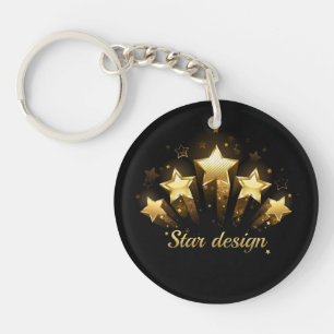 Llavero Cinco estrellas de oro sobre negro