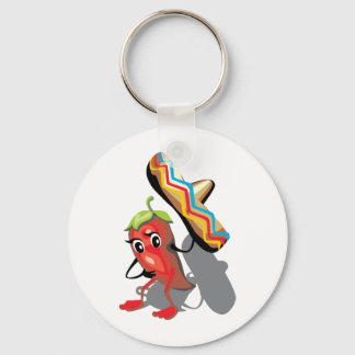 Llavero CincoDeMayo-050 ROJO CHILI PEPPER SOMBRERO GORRA