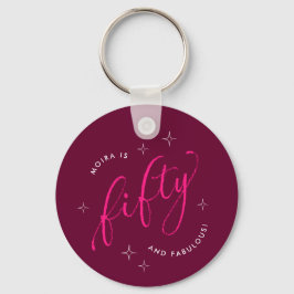 Llavero Cincuenta y fabuloso Pink Moderno 50 cumpleaños