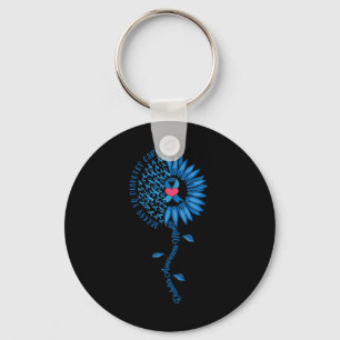 Llavero Cinta azul girasol noviembre conciencia sobre la d