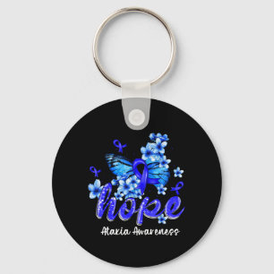 Llavero Cinta Azul Mariposa Esperanza Conciencia de Ataxia