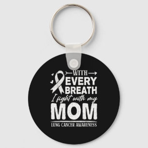 Llavero Cinta Blanca Concienciación Cáncer de Pulmón Mamá