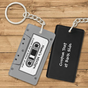 Llavero Cinta cassette de audio gris