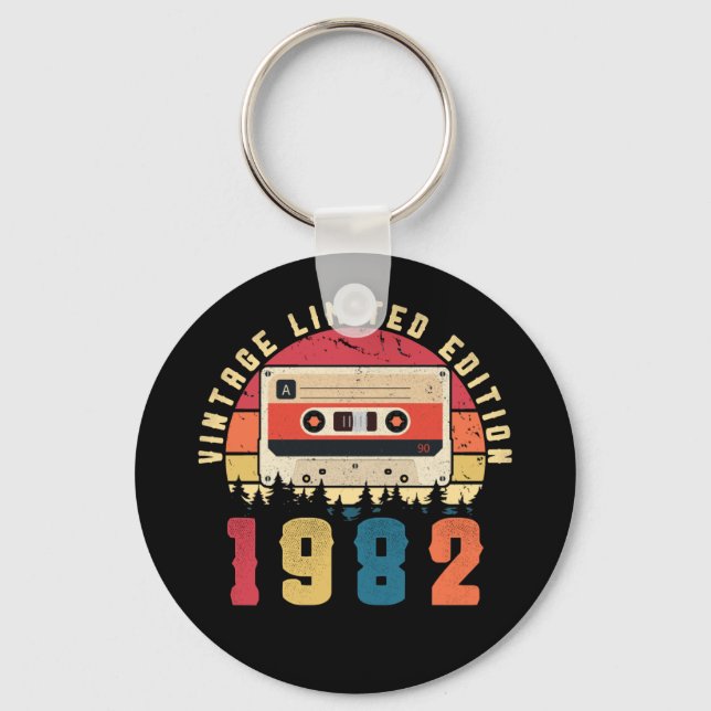 Llavero Cinta cassette de cumpleaños de 1982 vintage (Anverso)