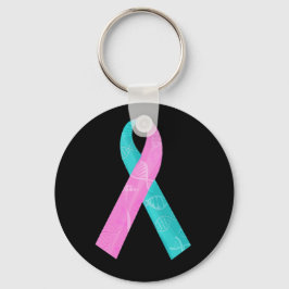Llavero Cinta de ADN BRCA rosa y Verde azulada