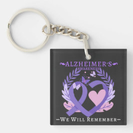 Llavero Cinta de Alzheimer lucha por la conciencia de la d