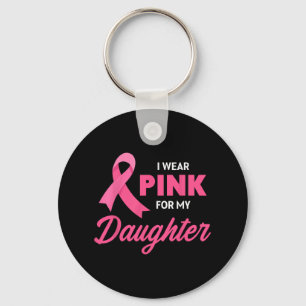 Llavero Cinta de Apoyo al Cáncer Llevo Rosa Por Mi Hija 