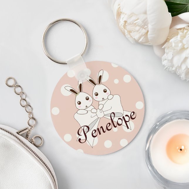 Llavero Cinta de cinta rosa rosada fuera blanca cúrcuta co (Subido por el creador)