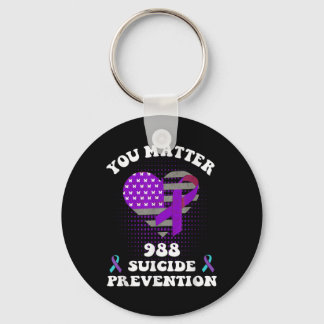 Llavero Cinta de Conciencia de Prevención del Suicidio 988