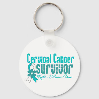 Llavero Cinta de flor para sobrevivientes de cáncer cervic