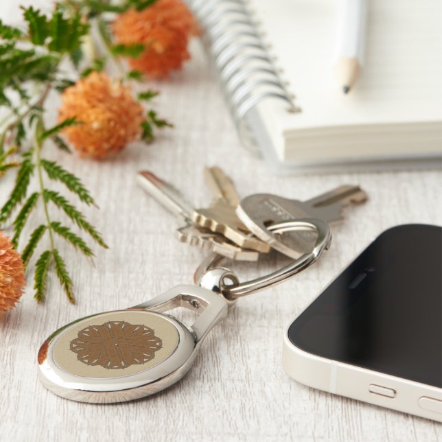 Llavero Cinta de flores marrones de Kenneth Yoncich (Lateral)