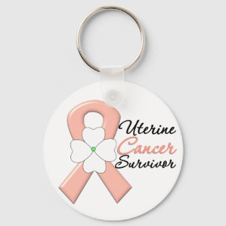 Llavero Cinta de flores para sobrevivientes de cáncer uter