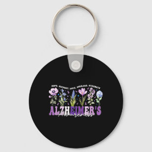 Llavero Cinta de Flores Purpúreas Apoya la Conciencia del 