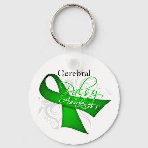 Llavero Cinta de la conciencia de la parálisis cerebral