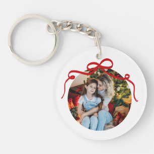 Llavero Cinta de lazo coqueta roja linda regalo de foto pe