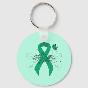 Llavero Cinta de sensibilización de Jade con mariposa