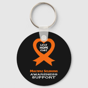 Llavero Cinta de Sensibilización Naranja de Esclerosis
