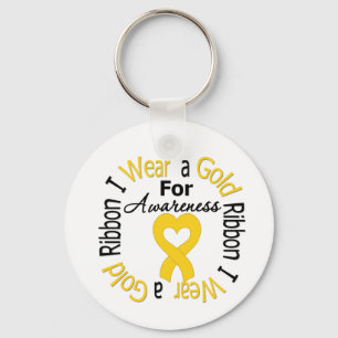 Llavero Cinta del cáncer de la niñez para la conciencia
