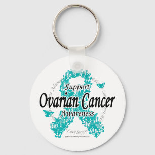 Llavero Cinta del cáncer ovárico de mariposas