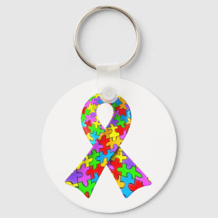 Llavero cinta del rompecabezas de la conciencia del
