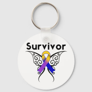 Llavero Cinta del tatuaje de la mariposa del cáncer de vej