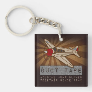 Llavero Cinta divertida Skydiving Duct Square Keychain