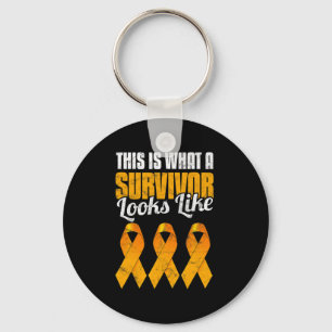 Llavero Cinta Naranja de sobrevivientes de cáncer de conci