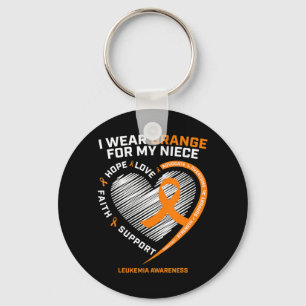 Llavero Cinta Naranja Del Corazón Para Mis Awarenes De Leu