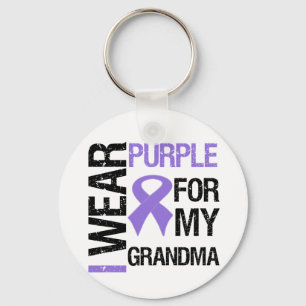 Llavero Cinta púrpura de cáncer pancreático (abuela)