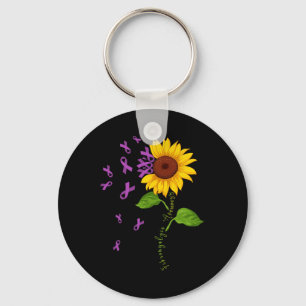 Llavero Cinta púrpura de girasol Fibromialgia Mon