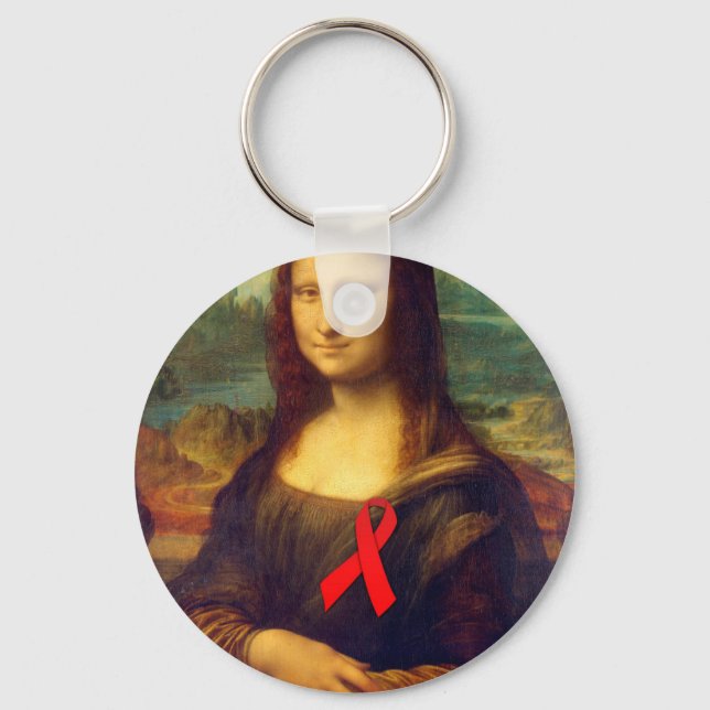 Llavero Cinta roja Mona Lisa (Anverso)