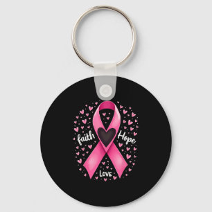 Llavero Cinta rosa Fe Cristiana Esperanza Amor Cance Breve