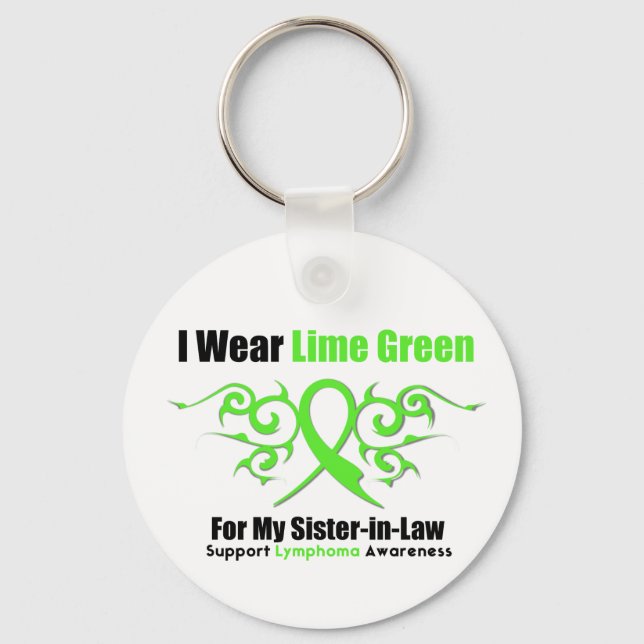 Llavero Cinta tribal de linfoma para mi hermana en derecho (Anverso)